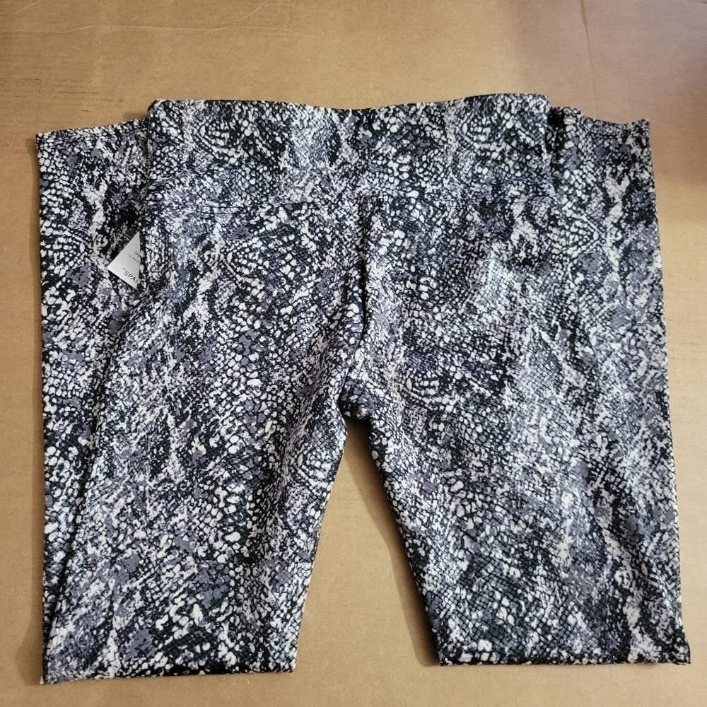 SPANX Faux Leather Snake Shine Y2K  Leggings  large - Picture 7 of 14